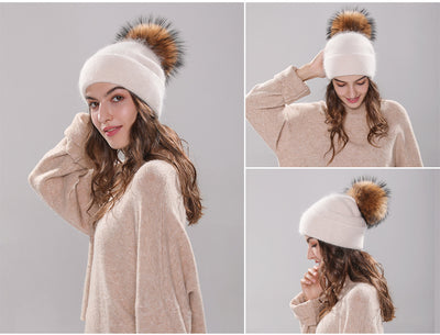 Boina de Conejo Angora para Niña - Gorro Otoñal Elegante - Image 10