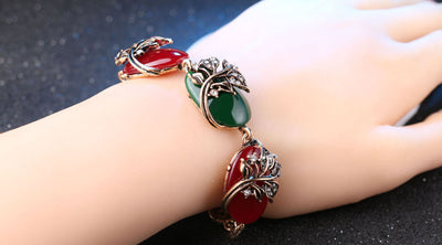 Pulsera Dorada Antigua de Resina Ruby con Oro Puro - Image 6