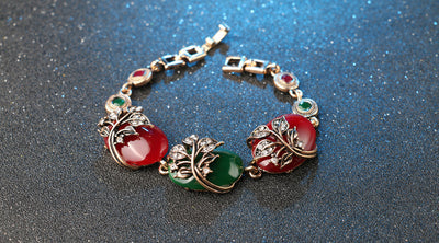 Pulsera Dorada Antigua de Resina Ruby con Oro Puro - Image 8