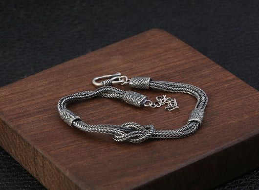 Pulsera de Plata Tailandesa Tejida a Mano - Diseño Retro Nicho en Plata 925 - Image 8