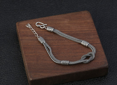 Pulsera de Plata Tailandesa Tejida a Mano - Diseño Retro Nicho en Plata 925 - Image 9