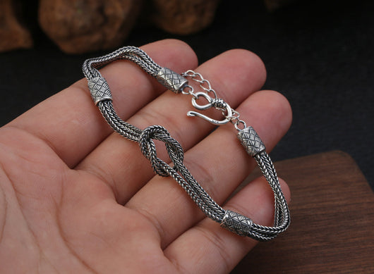 Pulsera de Plata Tailandesa Tejida a Mano - Diseño Retro Nicho en Plata 925 - Image 10