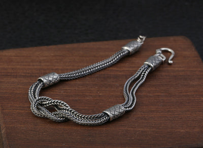 Pulsera de Plata Tailandesa Tejida a Mano - Diseño Retro Nicho en Plata 925 - Image 11