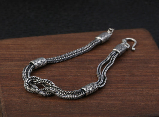 Pulsera de Plata Tailandesa Tejida a Mano - Diseño Retro Nicho en Plata 925 - Image 11