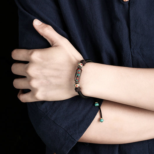 Pulsera Bohemia Nudo Dragón Tejida a Mano en Latón Vintage para Mujer - Image 11
