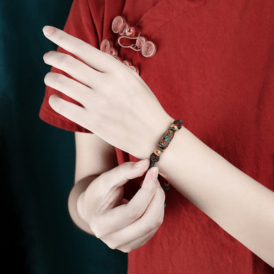 Pulsera Bohemia Nudo Dragón Tejida a Mano en Latón Vintage para Mujer - Image 12