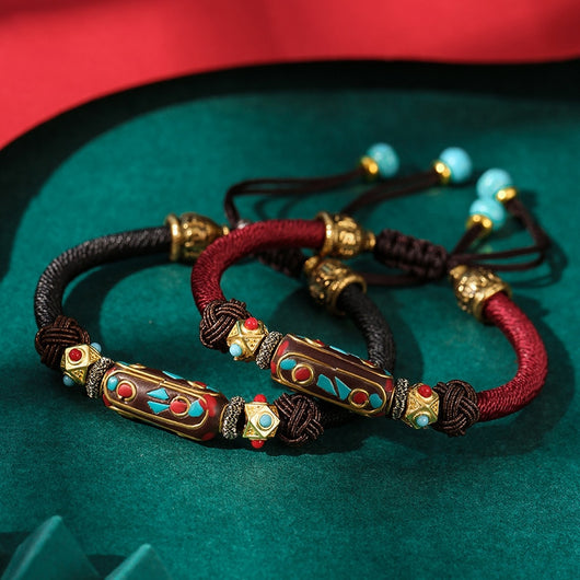 Pulsera Bohemia Nudo Dragón Tejida a Mano en Latón Vintage para Mujer - Image 13