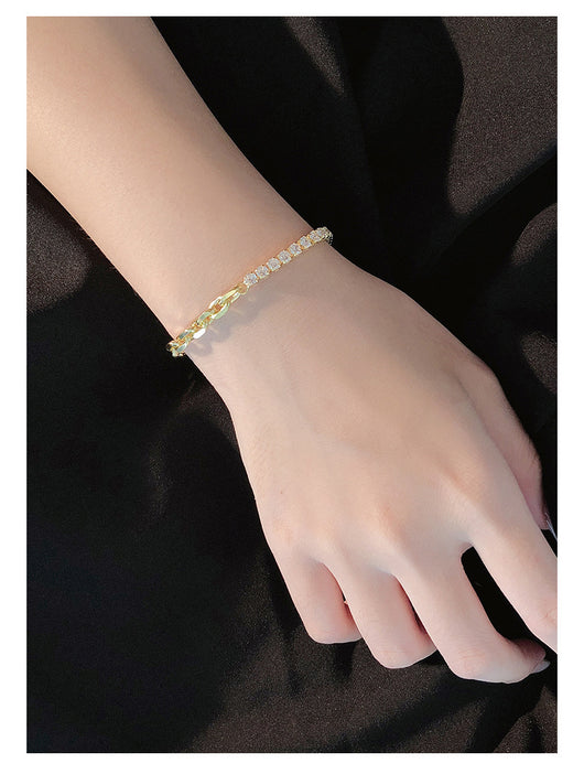 Pulsera de Diamantes Cosidos en Plata 925 Estilo Retro - Image 7