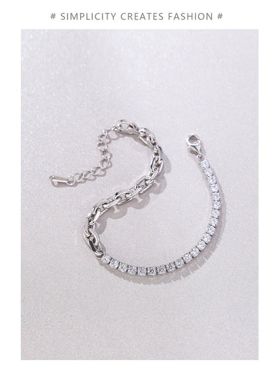 Pulsera de Diamantes Cosidos en Plata 925 Estilo Retro - Image 8