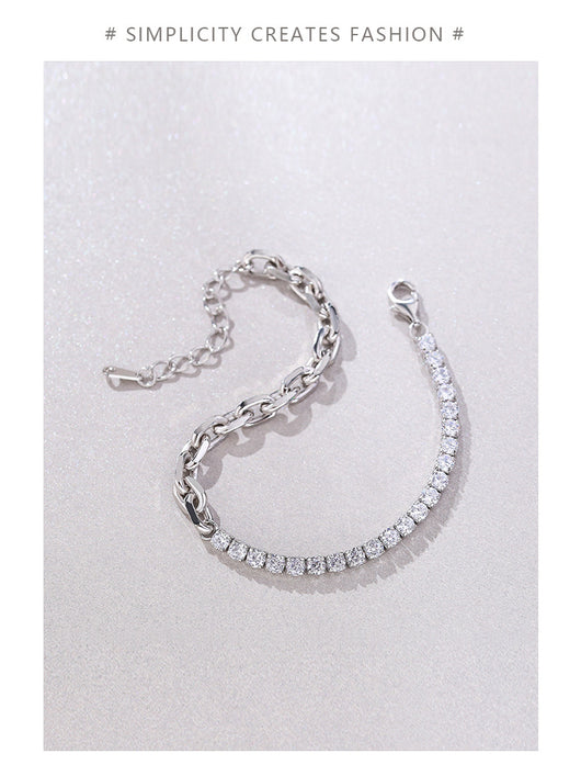 Pulsera de Diamantes Cosidos en Plata 925 Estilo Retro - Image 8