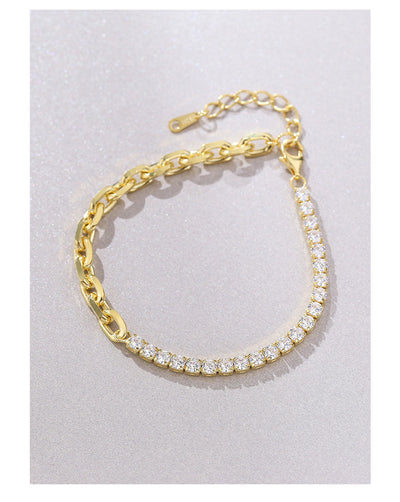 Pulsera de Diamantes Cosidos en Plata 925 Estilo Retro - Image 12