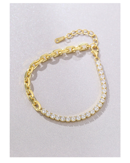 Pulsera de Diamantes Cosidos en Plata 925 Estilo Retro - Image 12