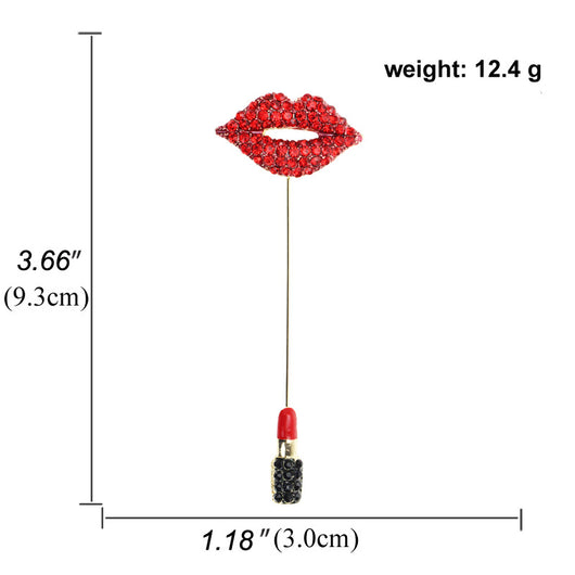 Broche Labial Diamante Rojo Brillante - Image 6