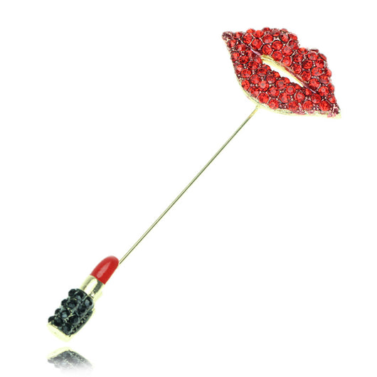 Broche Labial Diamante Rojo Brillante - Image 9