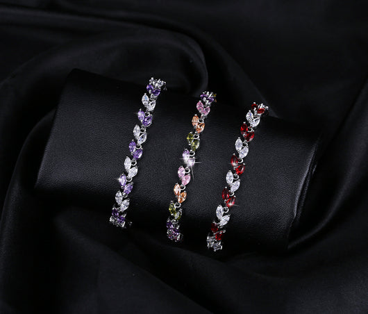 Pulsera de Moda Coreana con Hojas de Circón AAA - Image 24
