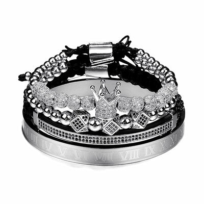 Pulsera de Acero Inoxidable con Perlas de Cobre y Diamantes - Set de 4 Piezas - Image 14