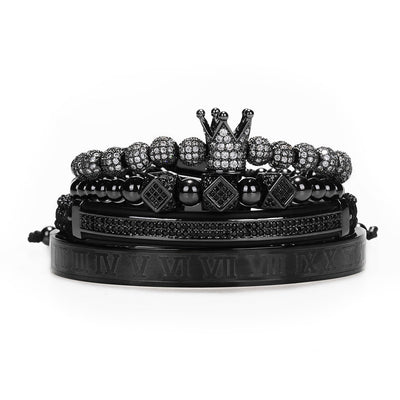 Pulsera de Acero Inoxidable con Perlas de Cobre y Diamantes - Set de 4 Piezas - Image 15