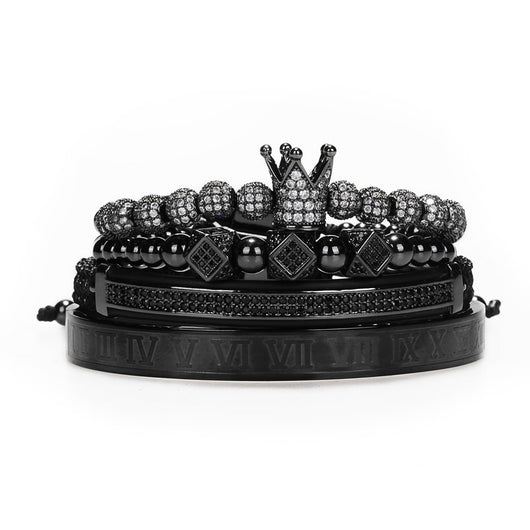 Pulsera de Acero Inoxidable con Perlas de Cobre y Diamantes - Set de 4 Piezas - Image 15