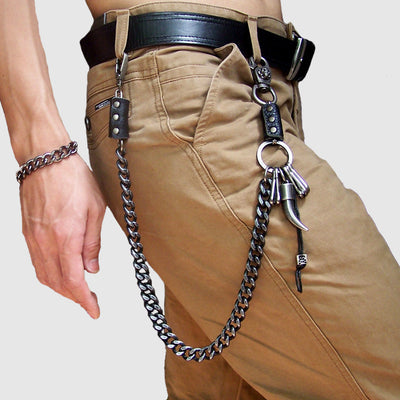 Cadena para Pantalón con Calavera Cornuda de Metal - Image 13