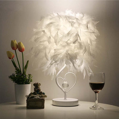 Lámpara de Mesita LED Alas de Cristal Corazón Pluma - Image 15