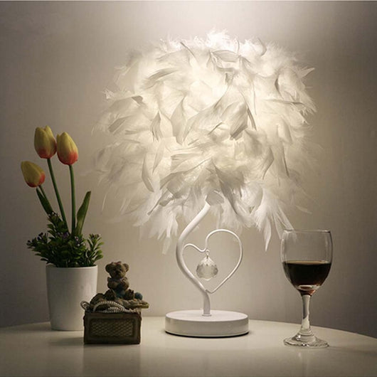 Lámpara de Mesita LED Alas de Cristal Corazón Pluma - Image 15