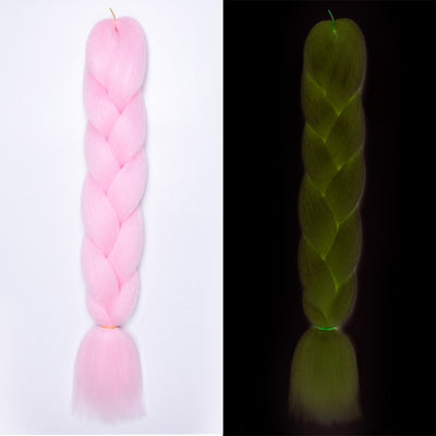 Peluca de Trenzas Grandes con Fibra Química Fluorescente Luminosa - Image 13