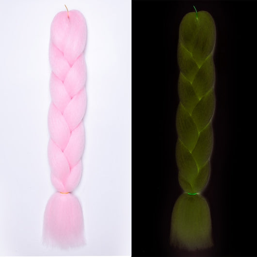 Peluca de Trenzas Grandes con Fibra Química Fluorescente Luminosa - Image 13