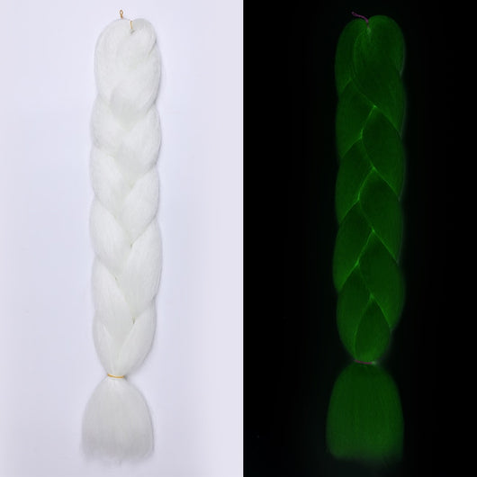 Peluca de Trenzas Grandes con Fibra Química Fluorescente Luminosa - Image 14