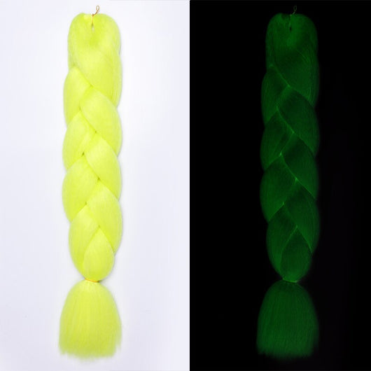 Peluca de Trenzas Grandes con Fibra Química Fluorescente Luminosa - Image 15