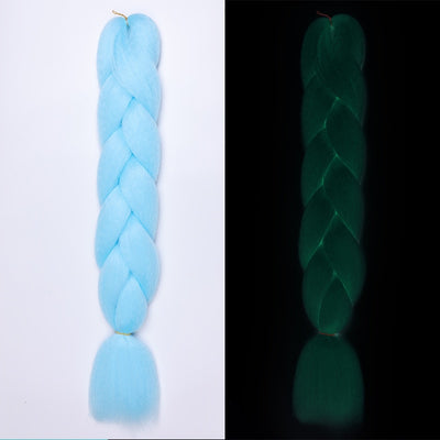 Peluca de Trenzas Grandes con Fibra Química Fluorescente Luminosa - Image 16