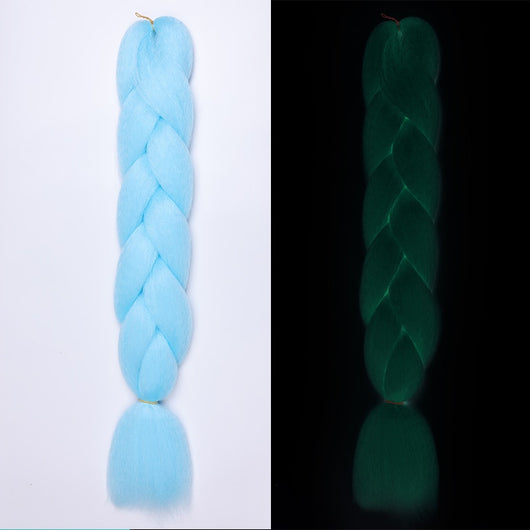 Peluca de Trenzas Grandes con Fibra Química Fluorescente Luminosa - Image 16
