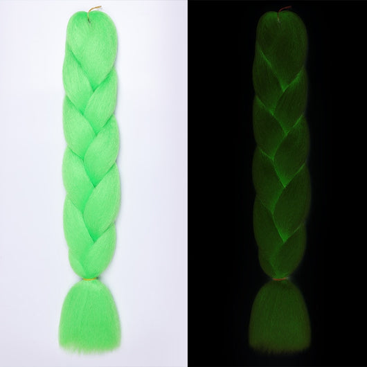Peluca de Trenzas Grandes con Fibra Química Fluorescente Luminosa - Image 19