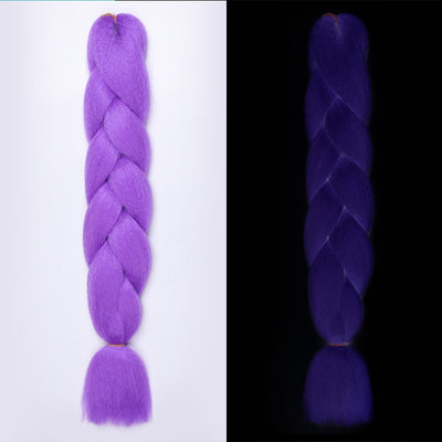 Peluca de Trenzas Grandes con Fibra Química Fluorescente Luminosa - Image 20