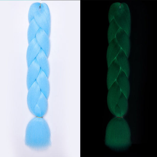 Peluca de Trenzas Grandes con Fibra Química Fluorescente Luminosa - Image 21