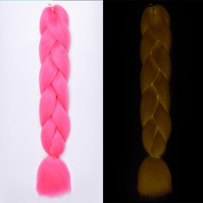 Peluca de Trenzas Grandes con Fibra Química Fluorescente Luminosa - Image 22