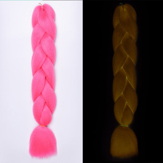 Peluca de Trenzas Grandes con Fibra Química Fluorescente Luminosa - Image 22