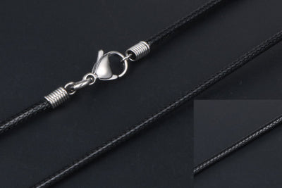Collar Tejido de Lino Negro con Cuerda de Cera - Image 16