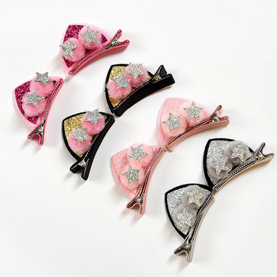 Set de 2 Clips Decorativos para Niñas - Flores Brillantes Arcoíris con Orejas de Gato y Conejo - Image 14
