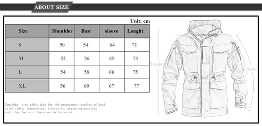 Chaqueta Táctica M65 Estilo Militar Casual Impermeable - Image 11