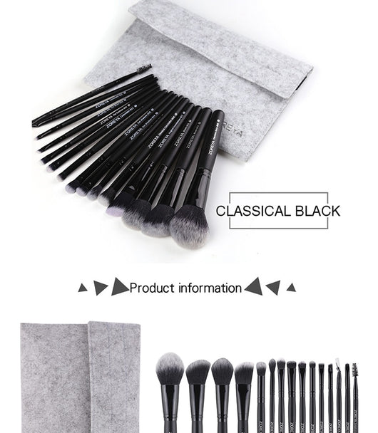 Set Profesional de 15 Brochas de Maquillaje ZOREYA - Image 10