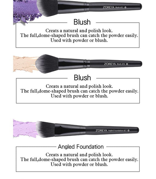 Set Profesional de 15 Brochas de Maquillaje ZOREYA - Image 14