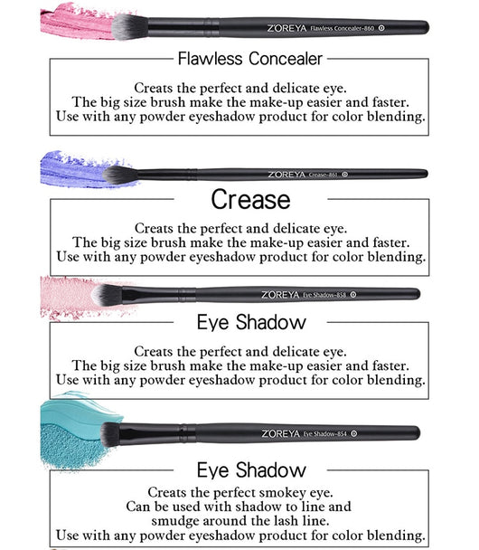 Set Profesional de 15 Brochas de Maquillaje ZOREYA - Image 15