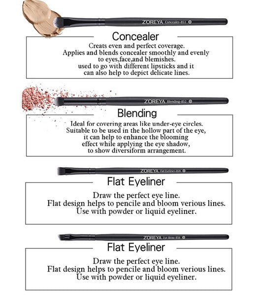Set Profesional de 15 Brochas de Maquillaje ZOREYA - Image 16