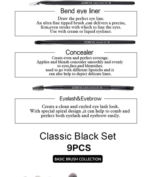 Set Profesional de 15 Brochas de Maquillaje ZOREYA - Image 17