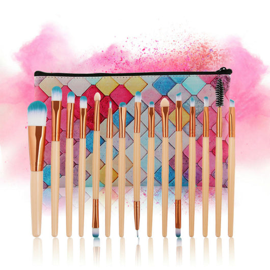 Set de 15 Brochas de Maquillaje Champagne Premium - Image 13