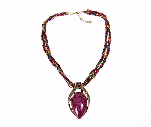 Collar de Ópalo Bohemio Vintage con Cristales - Image 9