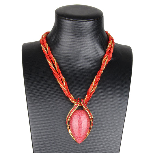 Collar de Ópalo Bohemio Vintage con Cristales - Image 12
