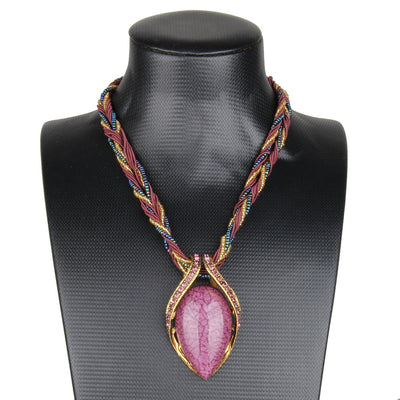Collar de Ópalo Bohemio Vintage con Cristales - Image 13