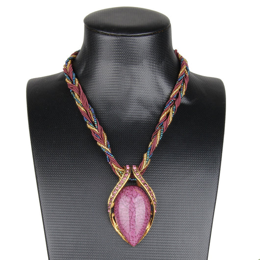 Collar de Ópalo Bohemio Vintage con Cristales - Image 13