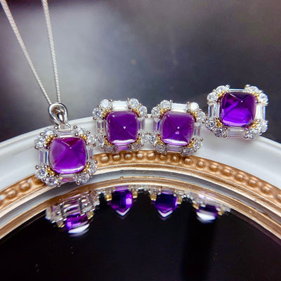 Traje Amethyst Mujer Cristal Purificador Destello Plata Lujo Minimalista - Image 7